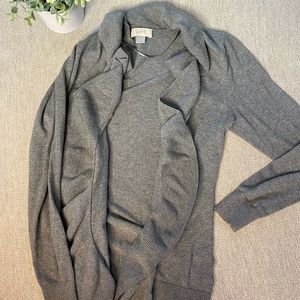 LOFT Sweater - Grey - Open Front Cradigan